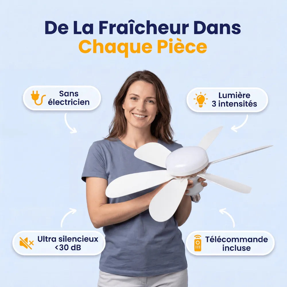 Ventilateur de Plafond – 2-en-1 Lumière & Ventilation