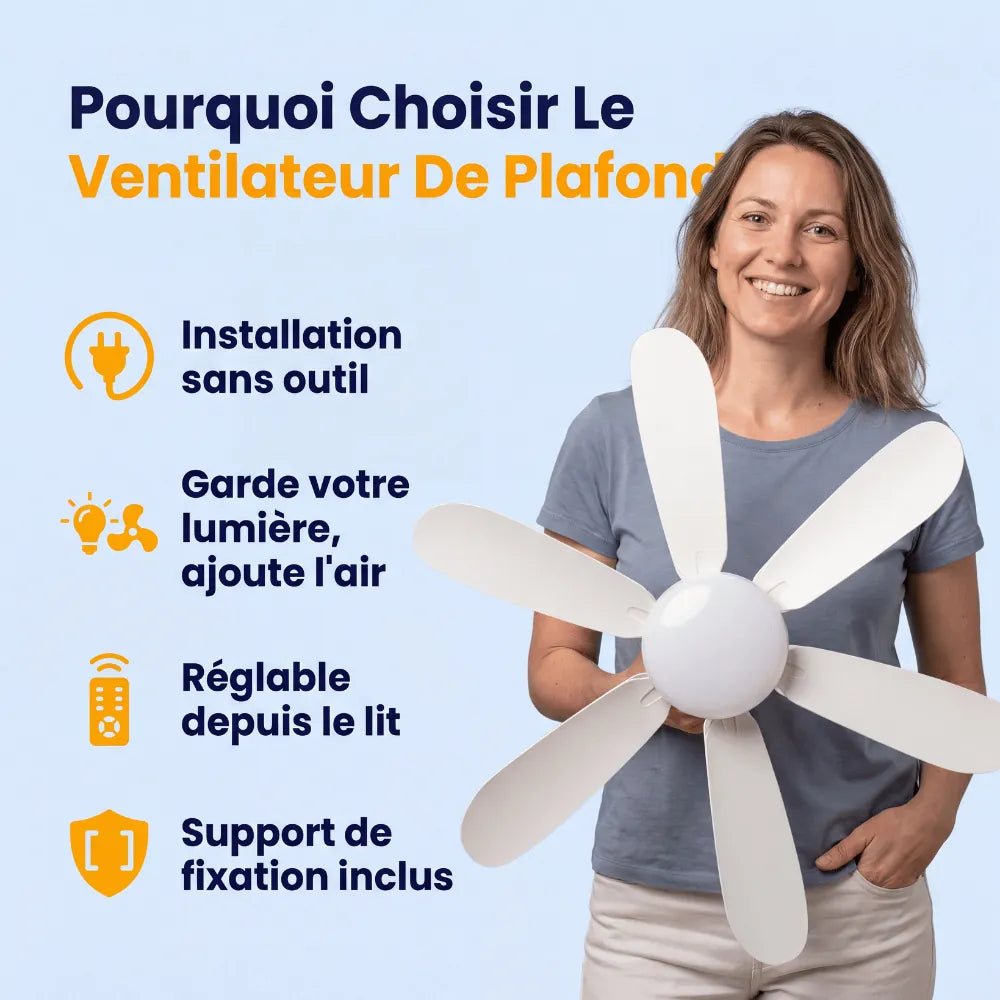 Ventilateur de Plafond – 2-en-1 Lumière & Ventilation