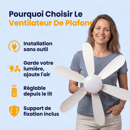 Ventilateur de Plafond – 2-en-1 Lumière & Ventilation
